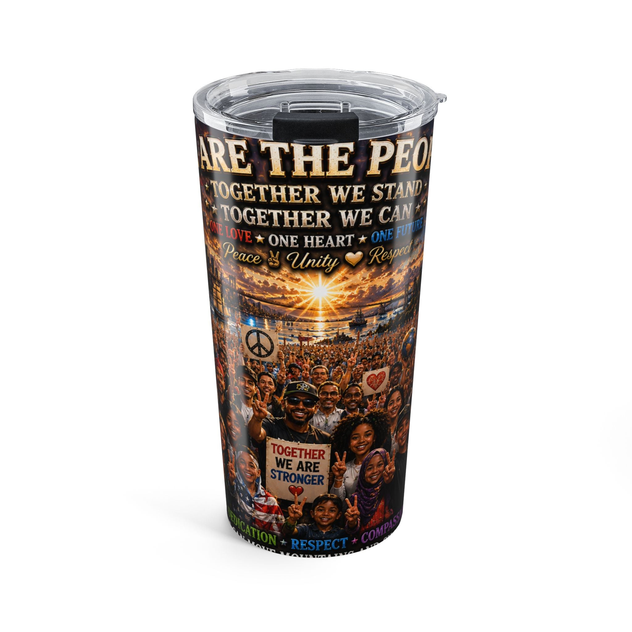 Unity Peace Collage 20oz Tumbler — "Together We Are One" Inspirational Travel Cup