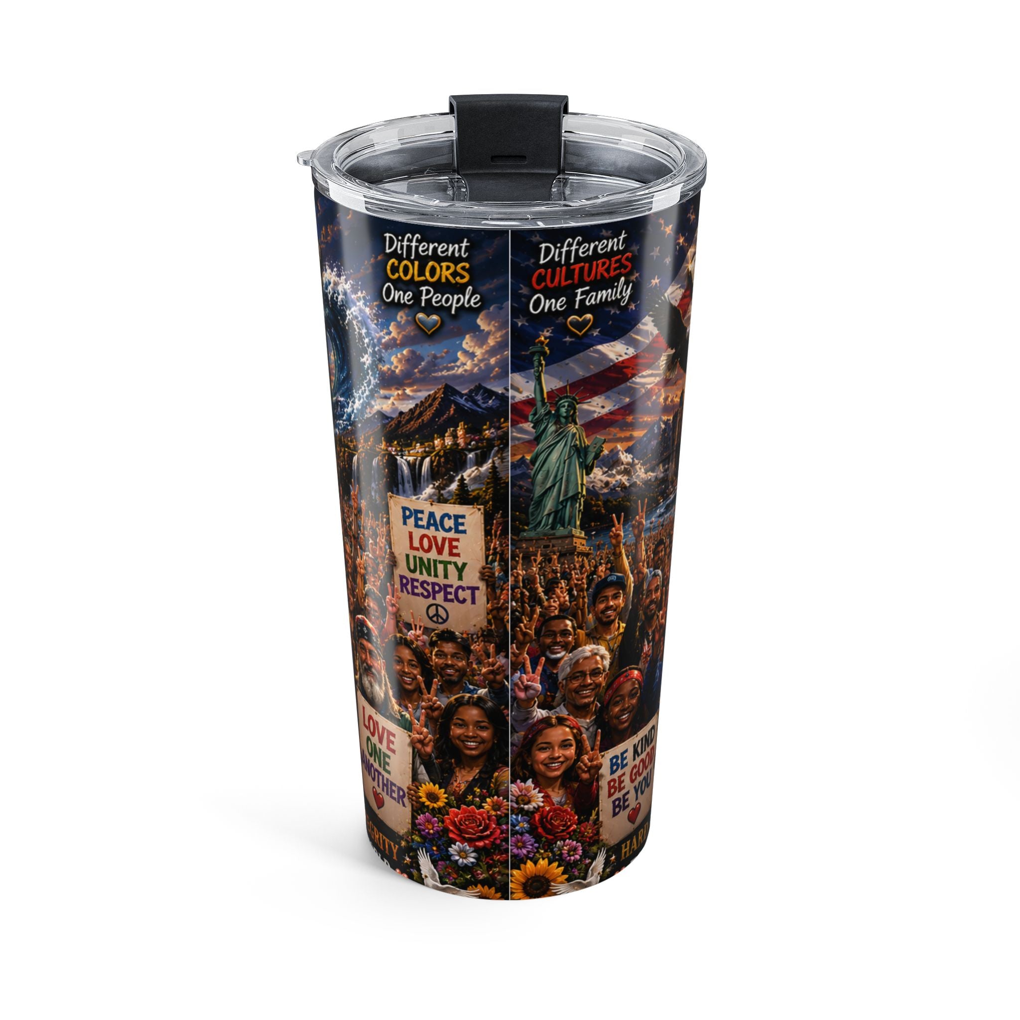 Unity Peace Collage 20oz Tumbler — "Together We Are One" Inspirational Travel Cup