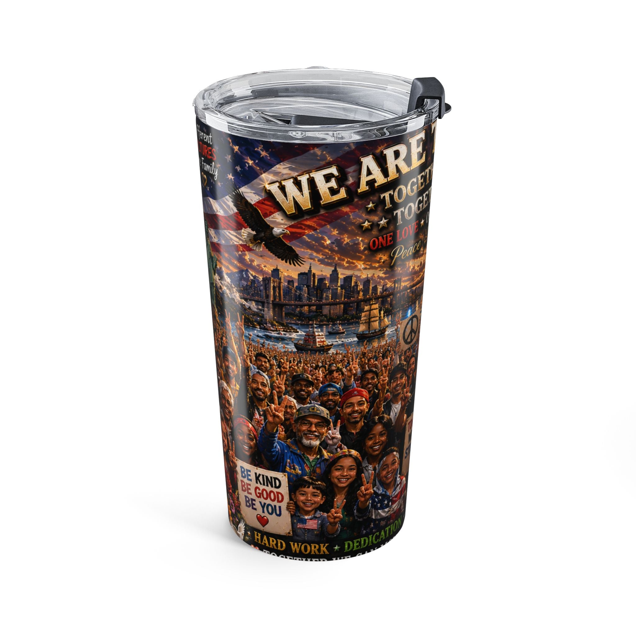 Unity Peace Collage 20oz Tumbler — "Together We Are One" Inspirational Travel Cup